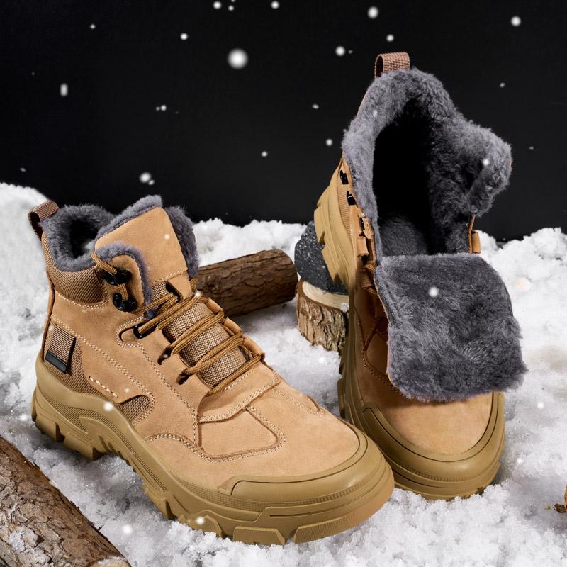 Winter Cotton Men's High-top Boots, Hiking Shoes, Men's Work Shoes,Ankle Boots,Outdoor Boots,Sports Shoes,All-season Mesh Lining