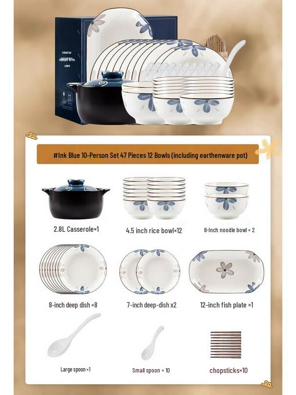 Kangmo Japanese Style Ceramic Dinnerware Set