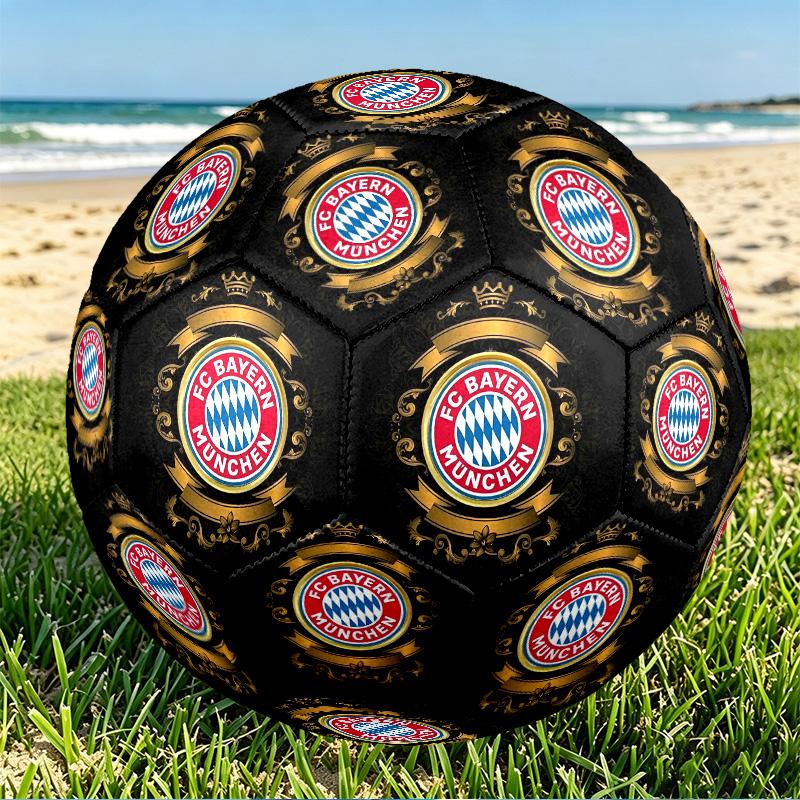 FC Bayern Print Size 5 Soccer Ball, PU Wear Resistant Football for Match Training and Daily Practice, Birthday Gift for Soccer Fans