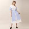 Bunderghost Color-Blocked Overskirt Long Dress (White Ivory)