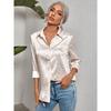 Women's Long Sleeve Lapel Button-up Leopard Jacquard Blouse Elegant Commute Shirt for Leisure