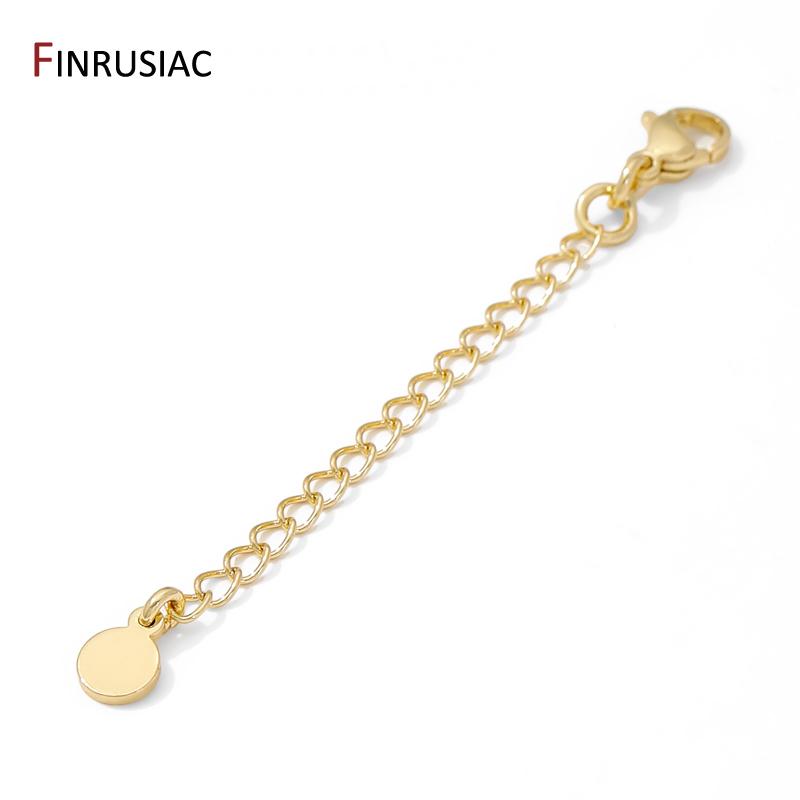 1/3/5Pcs/Lot 14K Gold Plated Brass Round Extension Chain For Jewelry Making,Thick Extended Tail Chain DIY Necklace Accessories