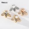 Pinkdudu Whimsical Bee Corsage Pin Alloy Pin with Crystal Pearl and Colorful Enamel Detail PD053