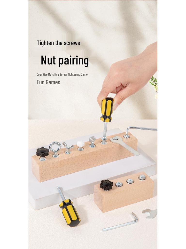 Montessori Screw Nut Workbench Toy for Young Children's Hand-Eye Coordination Development