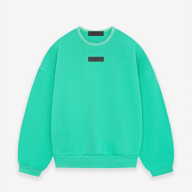 2024SS Velvet Round Neck Sweatshirt - Elastic Binding, Essentials Trendy Brand