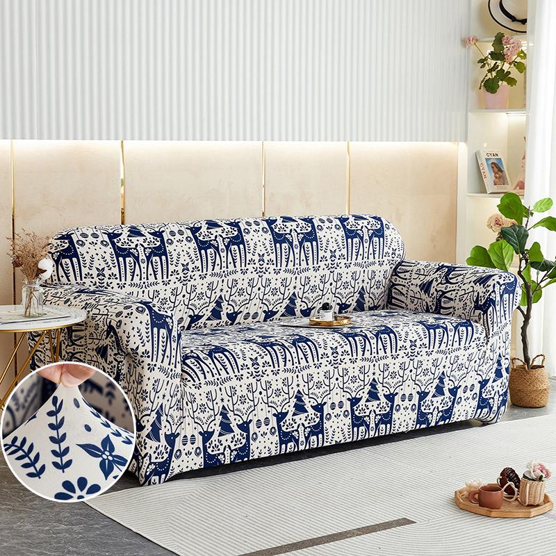Christmas Sofa Slipcovers Stretch Sofa Cover for Living Room Kids Pets All Inclusive Couch Cover Non Slip Furniture Protector