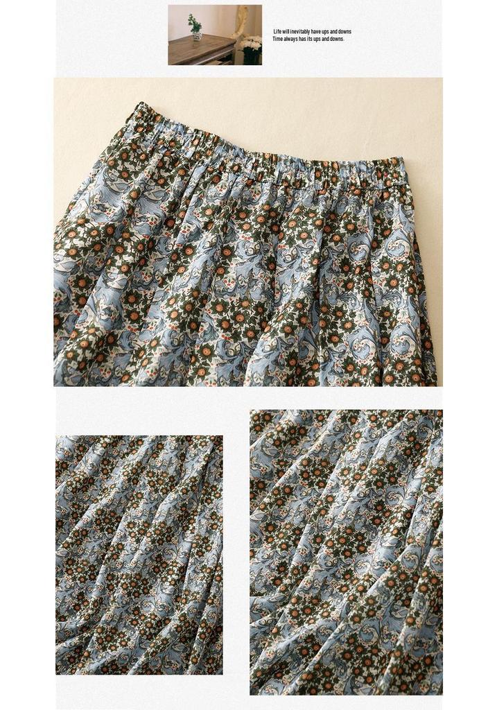 Summer 2025 Plus Size Casual Loose Printed Skirt