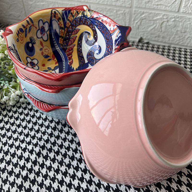 

Fish Shaped Ceramic Bowl Creative Fruit Salad Bowl Soup Bowl Dessert Snack Plate Noodles Bowls Restaurant Specialty Tableware