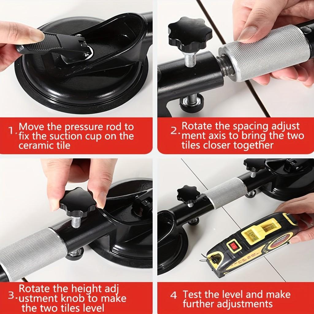 Suction Cups Heavy Duty Aluminum Vacuum Plate Handle Glass Holder Hooks to Lift Large Glass Household Tile Lifter Dent Puller