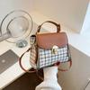 Yogodlns Borsa a tracolla con patta alla moda da donna Borsa a tracolla in pelle PU Borsa a tracolla di design scozzese semplice Borsa piccola e borsetta