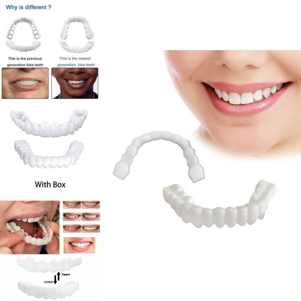 Lower Upper Teeth Dental Veneers Denture Tooth Cover Simulati Set