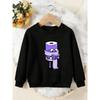 Unisex Kids Crewneck Sweatshirt, Cute Purple Toilet Paper Reading Book Cartoon Print Pullover, Boys Girls Casual Sweatshirt For Kids Over 4 Years Old