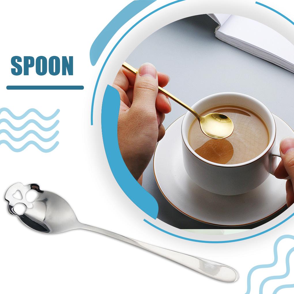 Nierdzewna Łyżeczka z Czaszką do Herbaty, Kawy, Napojów, Herbaty, Kawy, Cukru, Narzędzie Miarowe