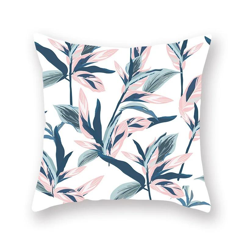 

Чехол для подушки для дивана в автомобильную гостиную с розовым ботаническим цветочным принтом, роскошный чехол для подушки для домашнего декора 40x40cm