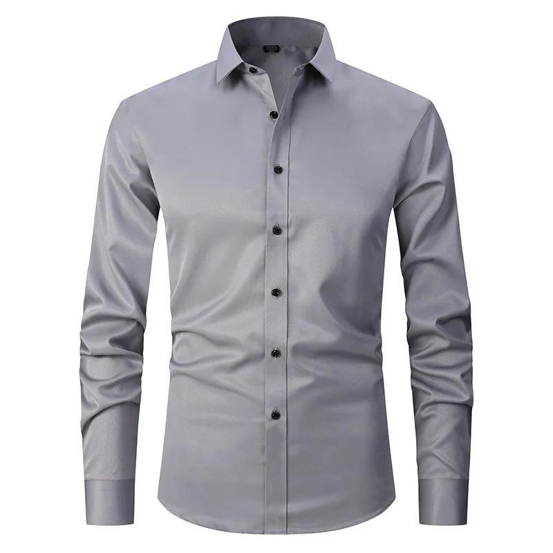 

Solid Color Elastic Button Lapel Shirt Pure Color Stretch Button Lapel Shirt 9 43