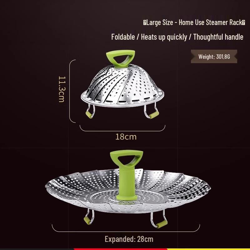 Stainless Steel Foldable Steamer Basket for Vegetables and Bread Cooking