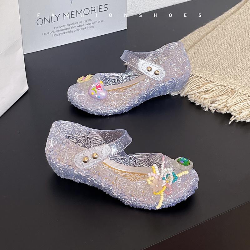 Girls Princess Shoes Soft Sole Retro Kids Flat Shoes Round Toes Trendy 2025 New Fashion Children Dance Shoes PVC Comfortable