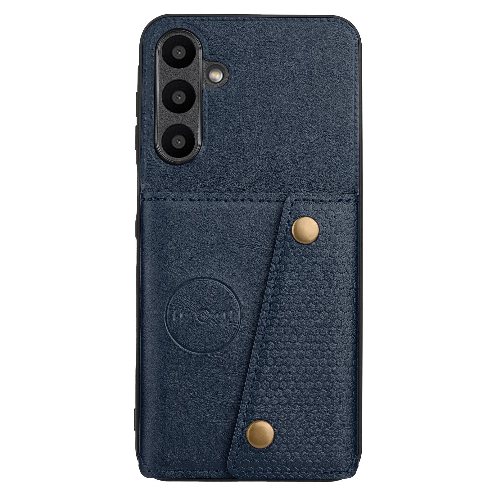

For Samsung Galaxy A16 5G/A16 4G Case Card Slots Kickstand Leather+TPU Phone Cover Blue