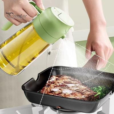 470 ml 2-in-1-Ölspender, lebensmittelecht, BPA-frei, auslaufsicher, große Kapazität, Ölsprüh-Vorratsflasche mit Griff