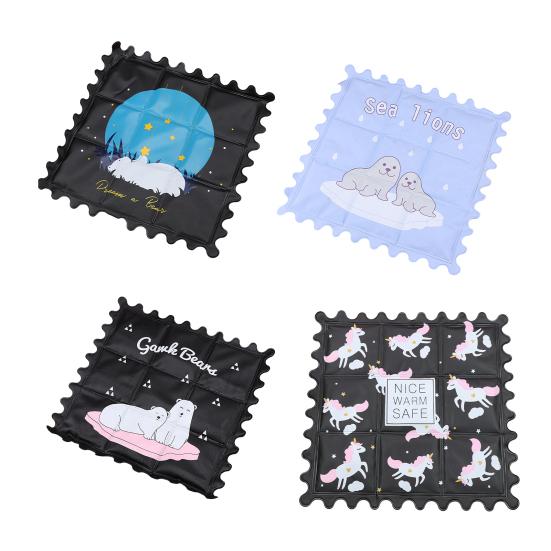 Cartoon Summer Cooling Mat, Square Cooling Seat Cushion for Car Seat, Office Chair, Foldable Leak-Proof Waterproof Ice Gel Sitting Pad
