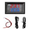 Three-Digit Dual-Display Digital Thermometer With NTC Metal DC4-28V Waterproof Dual Probes Red and Blue Display