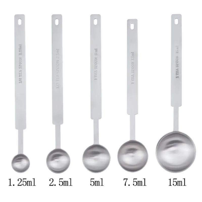 Coffee Scoop Multipurpose Powder Spoon Stainless Steel Tablespoon Measuring Spoon Kitchen Baking Tool 1.25/2.5/5/7.5/15ml
