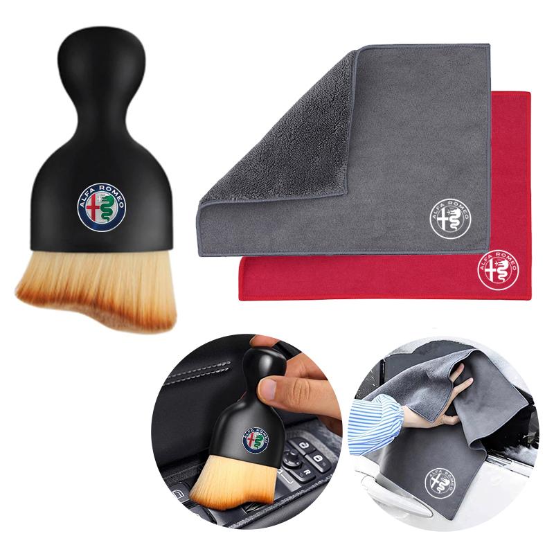 Car Cleaning Soft Brush Towel Rag Cloth Remover Dust Remover For Alfa Romeo Giulia Stelvio Giulietta 156 159 147 Mito Tonale Bre