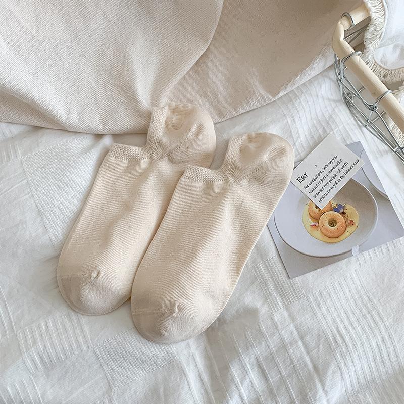 Dopamine Socks for Women, Spring and Summer, Short Solid Color, Light Mouth, Thin, Anti-slip, Non-dropping Heel Short Socks, Invisible Boat Socks