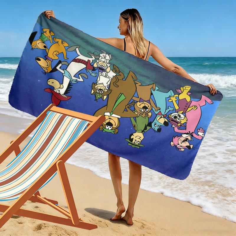 Playful Cartoon Group Shot 2D Flat Print Beach Towel, Large Soft Quick Dry Towel for Beach Camping SwimmingZSTJ0915249
