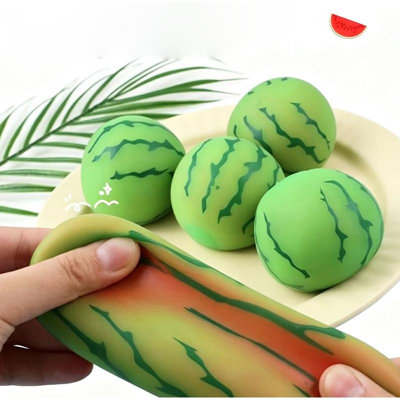 Simulation Color-Changing Sticky Watermelon Extrusion Toy Decompression Slow Rebound Pressure Ball Alleviate Anxiety Party Gift