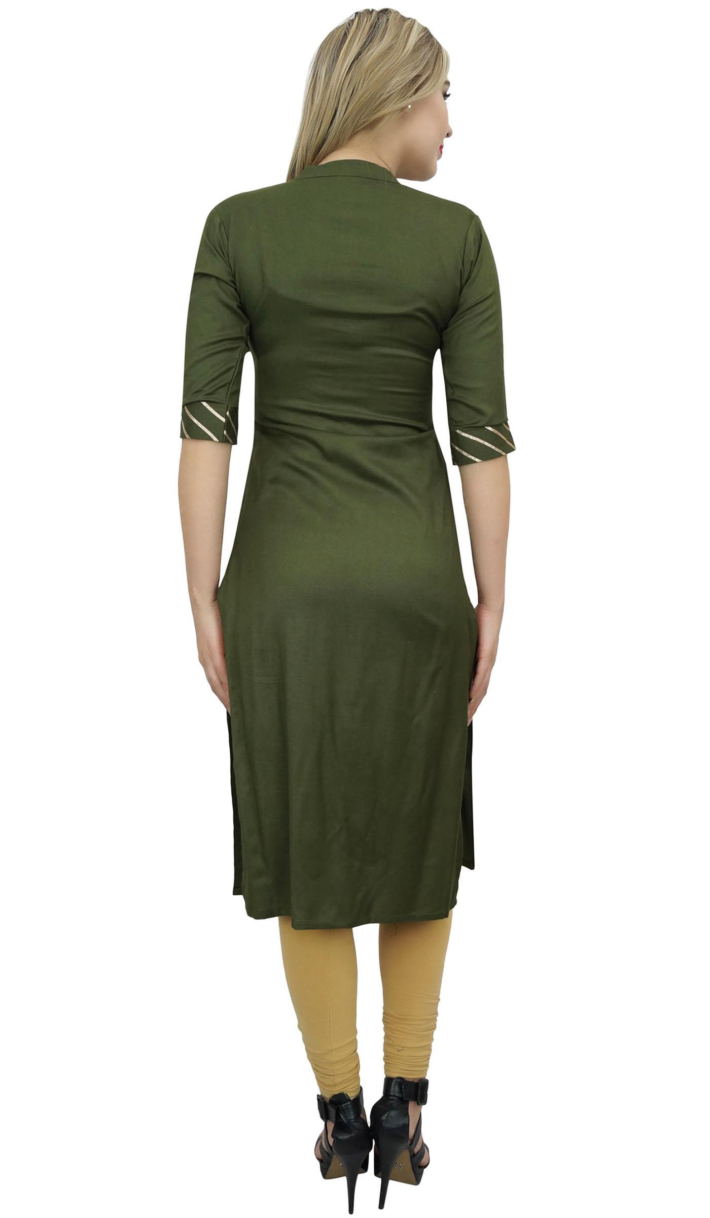 

Bimba Women s Black Designer Tunic Kurta Kurti Indian Ethnic Party Wear-10 8 оливковий колір