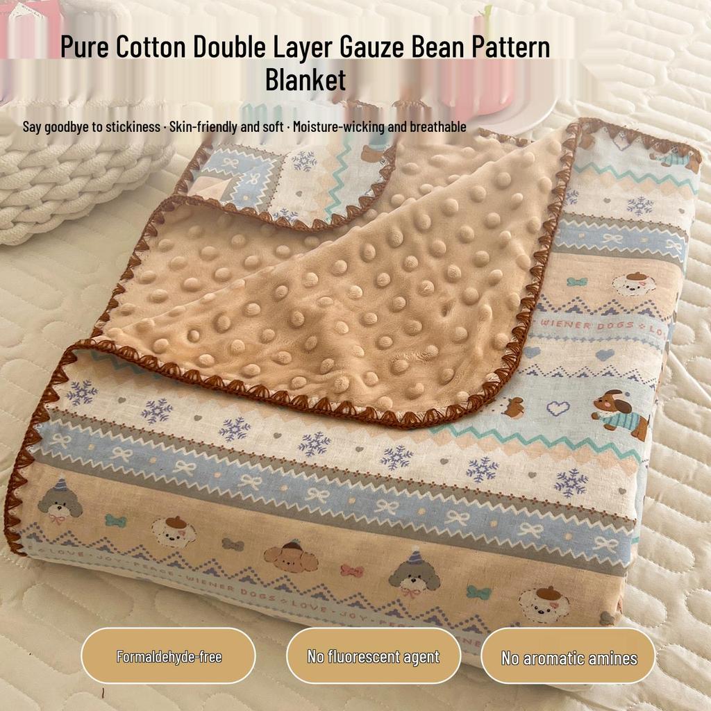 Pure Cotton Baby & Children's Gauze Fluff Blanket - Double Layer Nap/Sofa/Office Air Conditioning Quilt