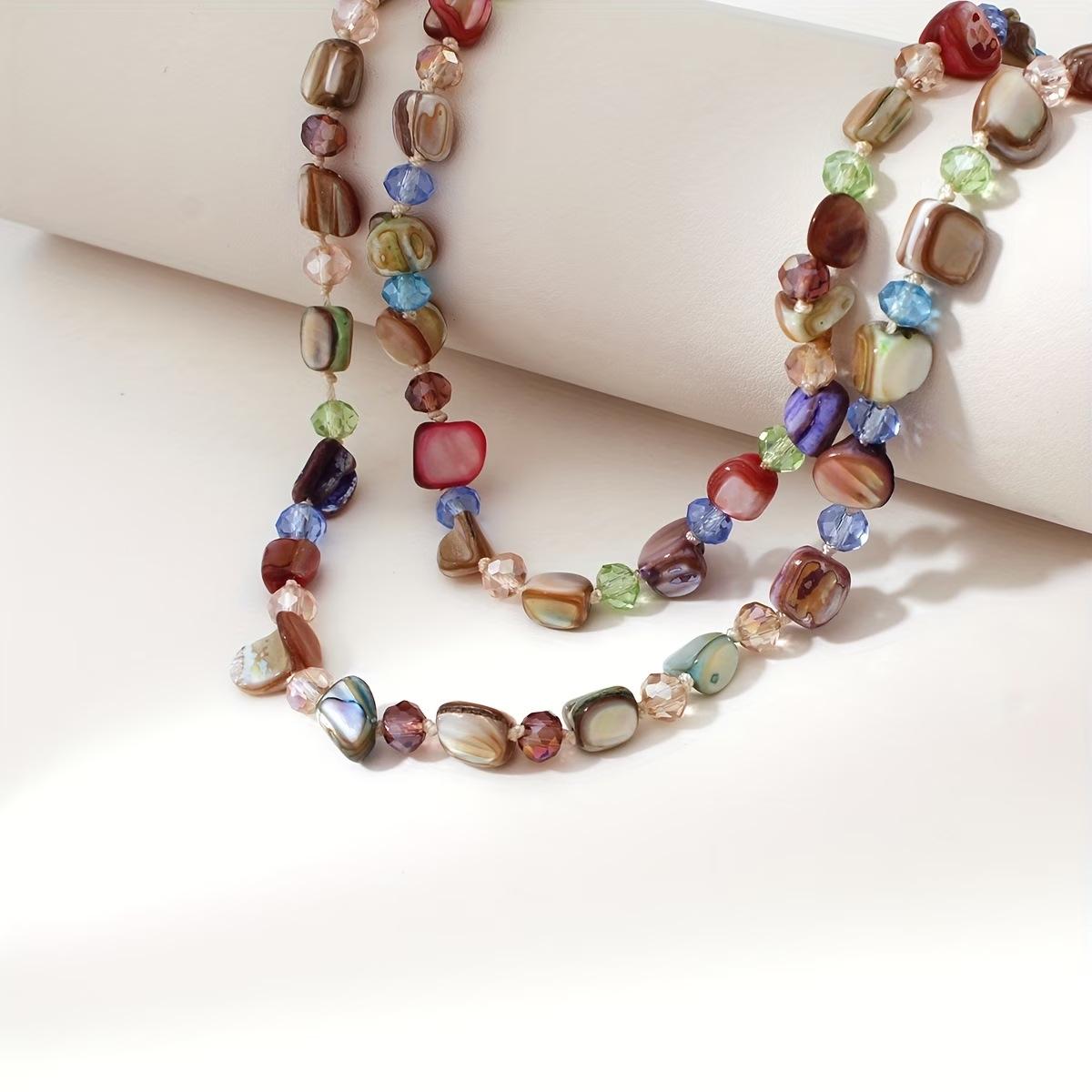 

Bohemian Holiday Purple Coffee Shell Necklace Jewelry