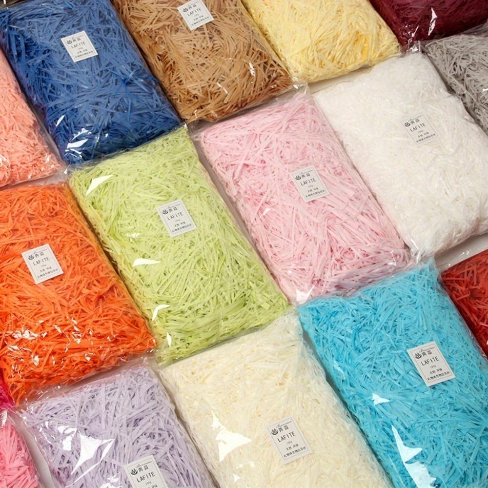 20g Vibrant Crumpled Raffia Paper Filler DIY Wedding, Party, Gift Box, Candy Packaging Decorations Colorful Stuffing for Party Decorations