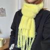 Luochi Knitting~Candy Color Plush Scarf: Soft, Skin-Friendly, Warm Tassels & Braids, Versatile Winter Neck Warmer for Women.