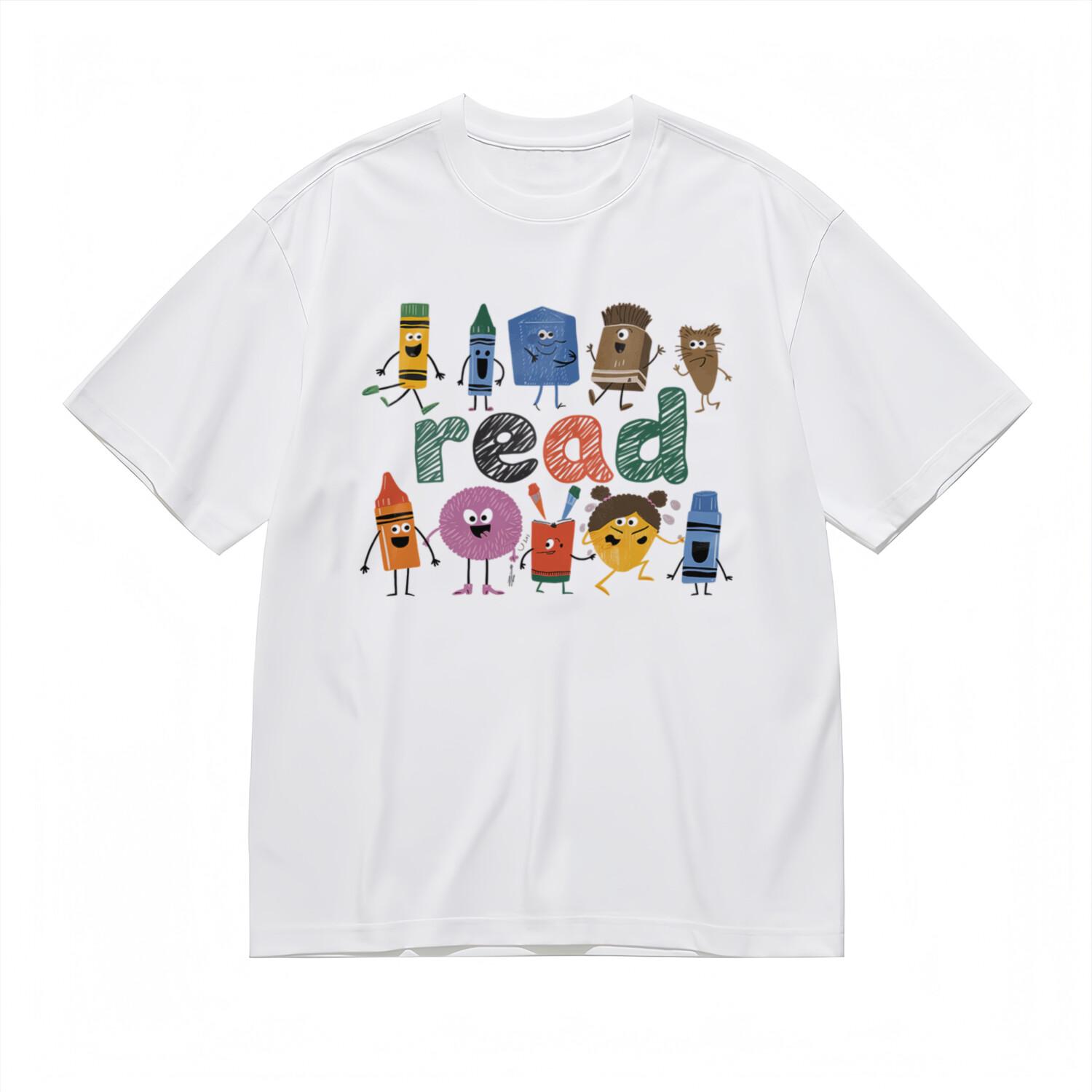 Women s Comfortable Trend Lightweight Classic T-Shirt Mens Womens Tees Top Reading Joy Animated Tee S