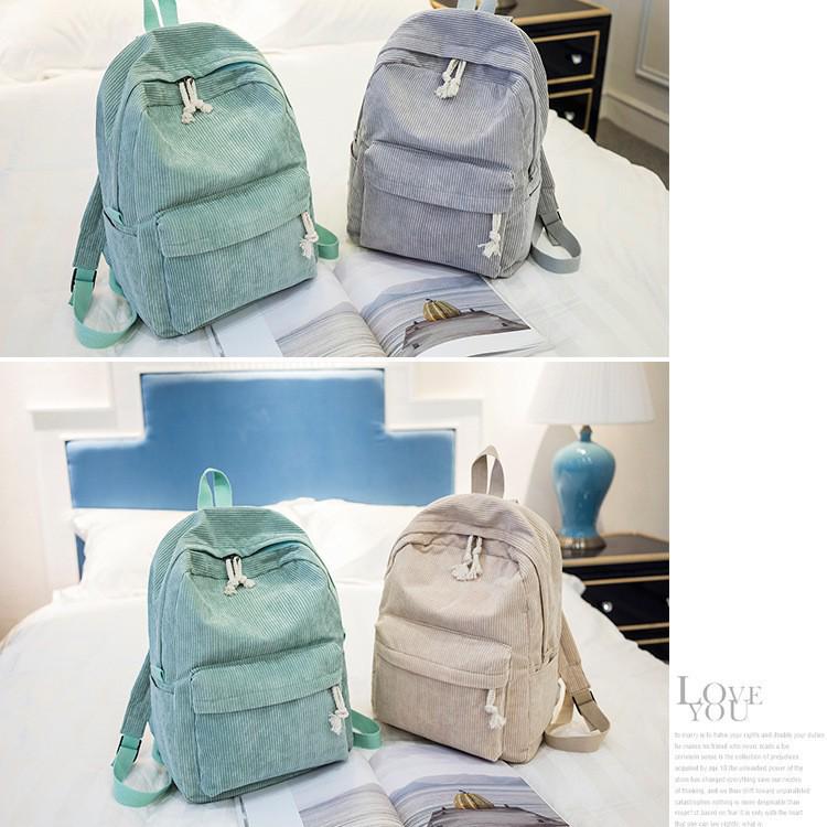 Koreanischer Harajuku-Stil Cordrucksack für Highschool- und College-Frauen
