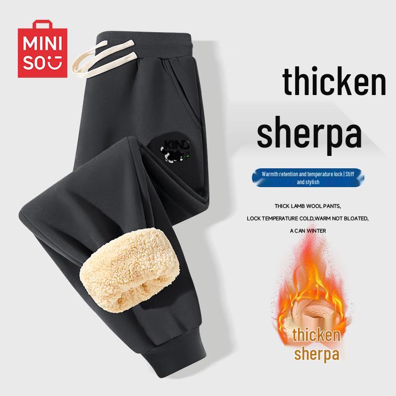 MINISO Men's Winter Fleece Jogger Pants