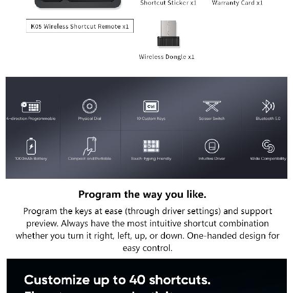 XPPen ACK05 Wireless Shortcut Remote