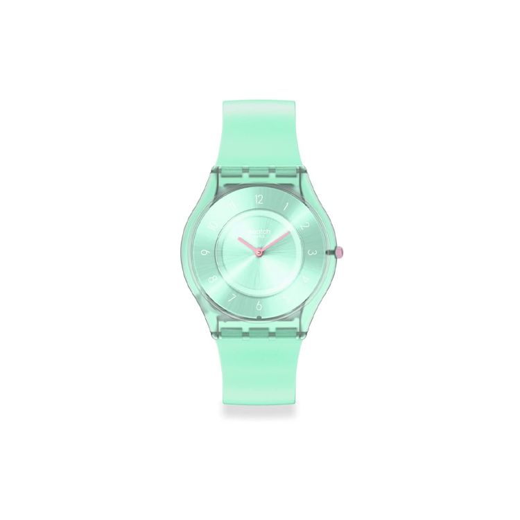 

Swatch Quartz Movement 39M Water Resistant Watch 34Mm Green Dial Bio-Based Material Case Silicone Strap Unisex Watches SS08L100 Green Dial