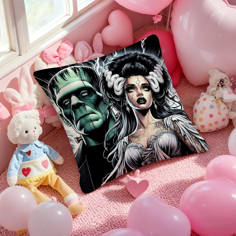 Horrible Bride of F-Frankenstein Cushion Cover Pattern Printed Pillowcase for Living Room Sofa Cushion Cover & Bedroom Decor