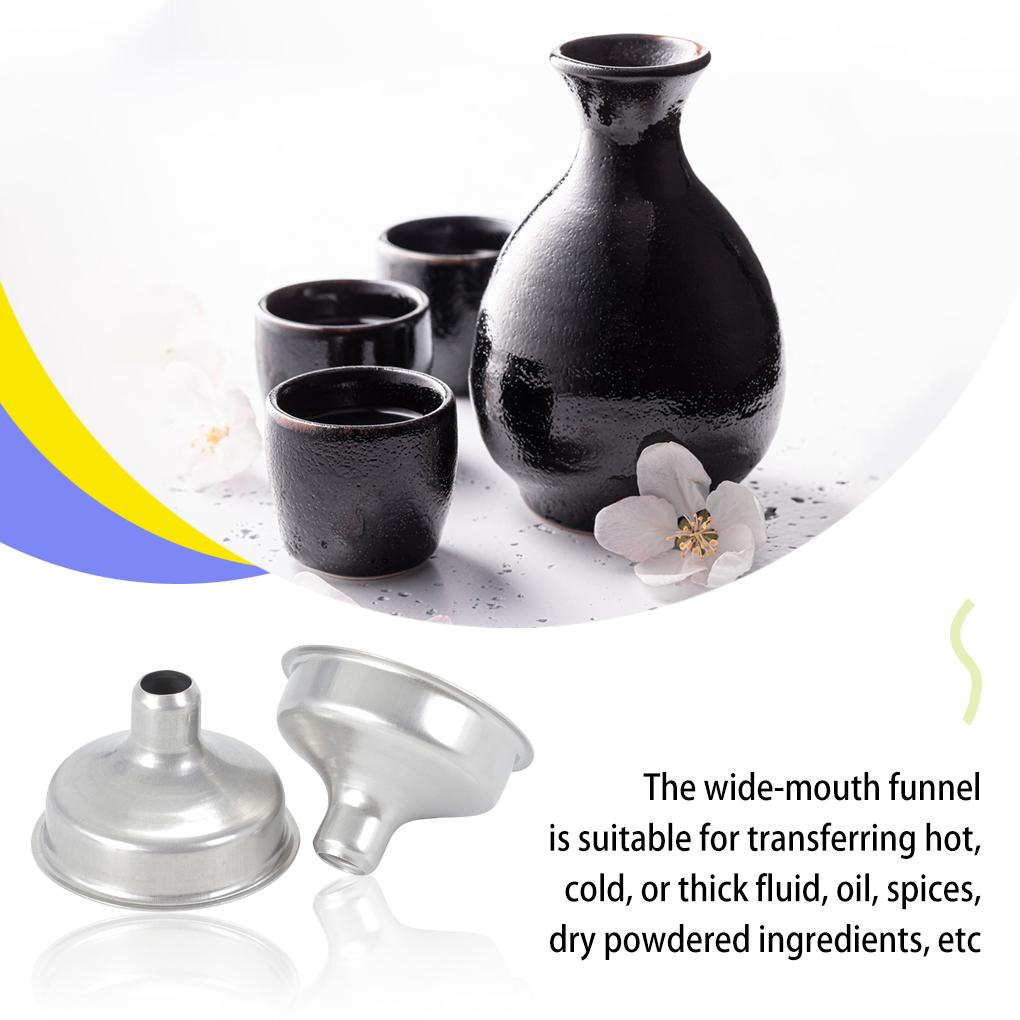 2ks malý trychtýř z nerezové oceli přenosný násypník praktické široké ústí odnímatelné univerzální kuchyňské nářadí trychtýřová tyč