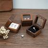 Sturdy Wood Jewelry Storage Container Elegant Wood Double Rings Box for Wedding and Engagement Ceremony Storage