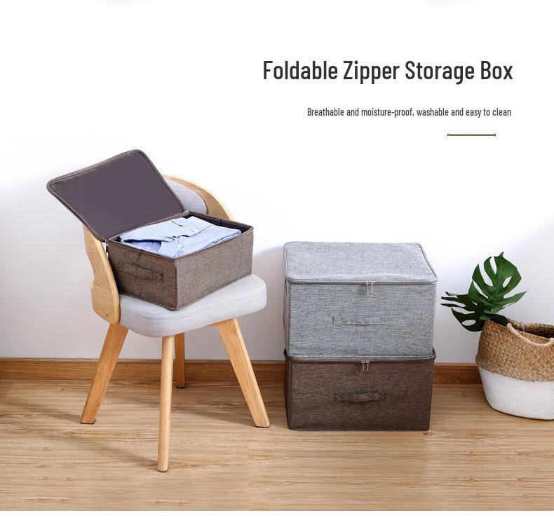 Foldable Fabric Storage Organizer for Clothes and Bedding - Large Capacity Wardrobe Box