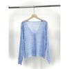 Lightweight Crochet Knit Cardigan With Buttons Sheer Mesh Cover-Up Beach Casual Wear