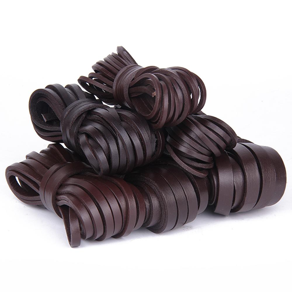 3Mm Thick Cowhide Rope, First Layer Genuine Leather Flat Rope, Original Color Diy Handmade Leather Material, Bracelet Jewelry Accessories 5M