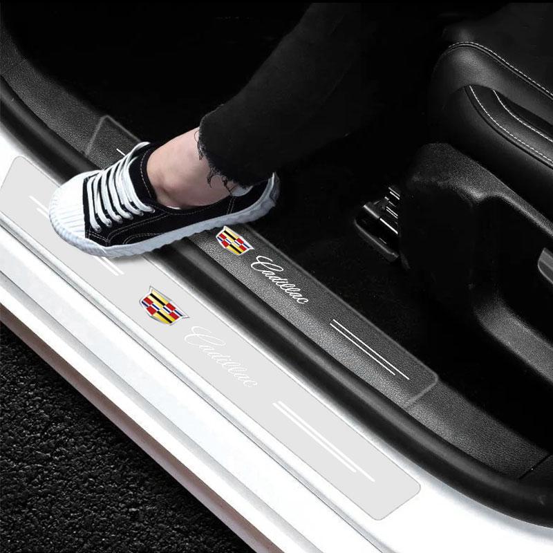 Car Door Sill Protector Stickers Transparent Decor Decal Threshold Strip For Cadillac CTS STS DTS SRX XLR ATX Escalade Seville Tiburon