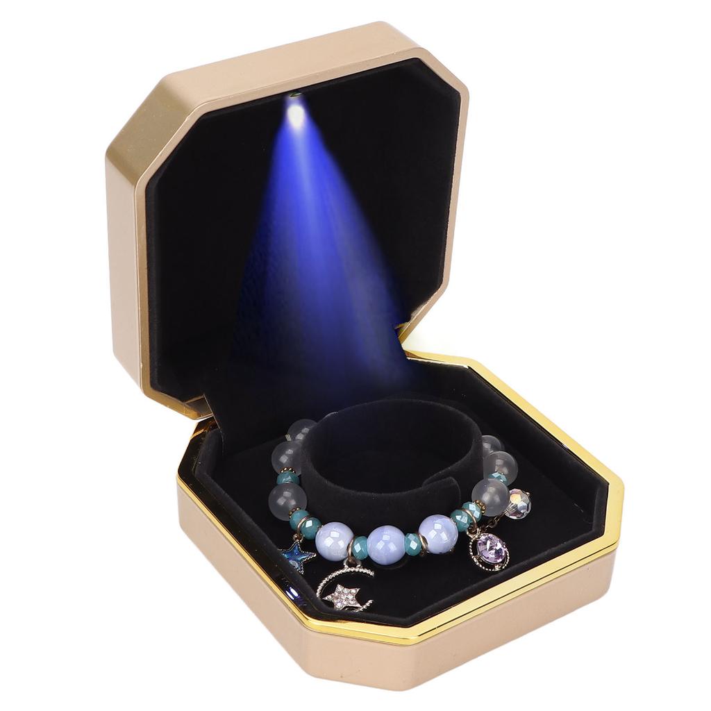 LED Bracelet Storage Box Portable Elegant Jewelry Bracelet Display Case Organizer for Wedding