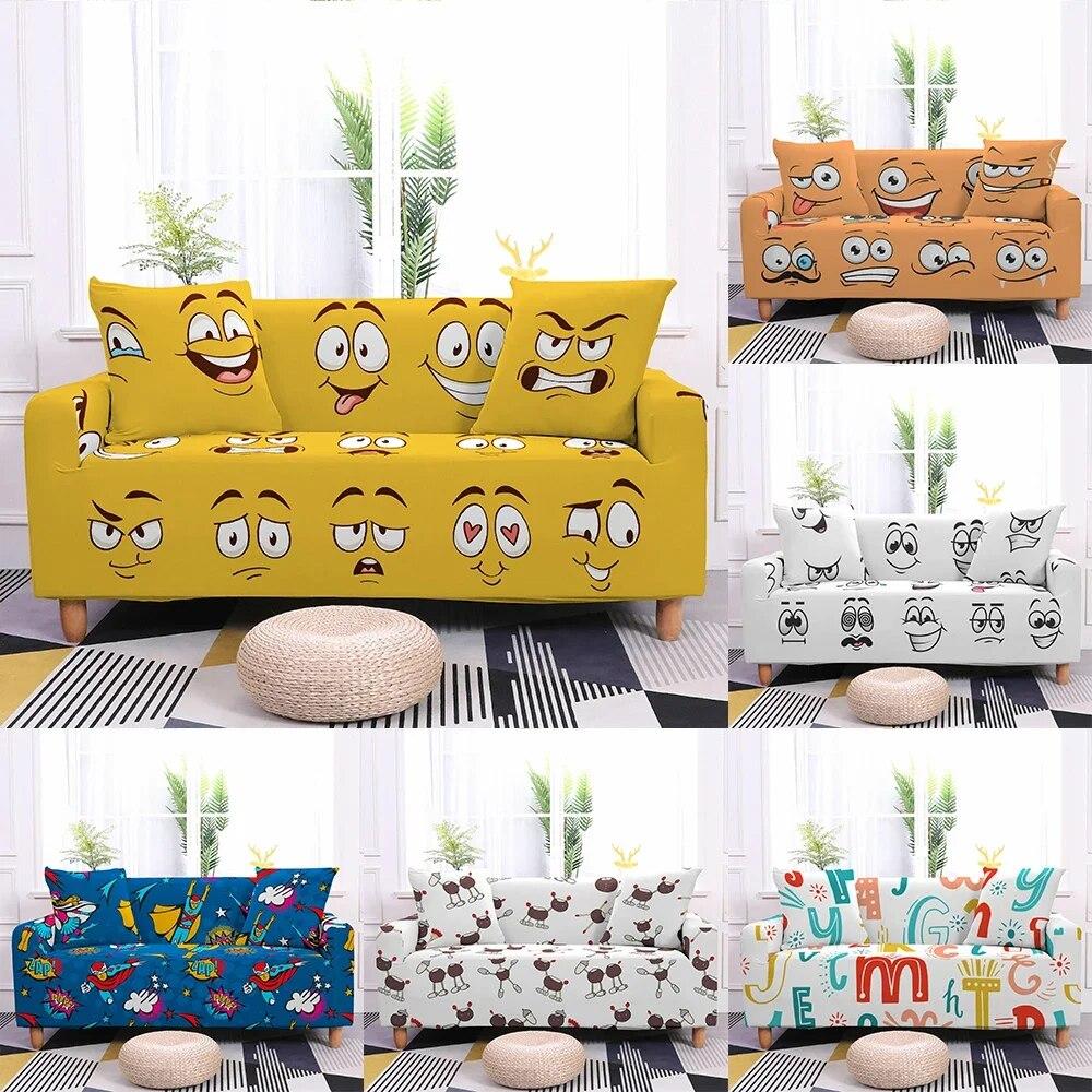 

Эластичный чехол для дивана с мультяшным рисунком для гостиной, универсальный L-образный эластичный чехол для дивана, чехол для кресла, домашний декор, диван Funda Sofá