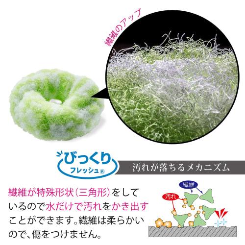 Sanko Washroom Brush, Easy to Grip, Surprise Fresh Donut Cleaner, Special Fiber that Removes Dirt with Just Water, Green, Made in Japan, BH-79